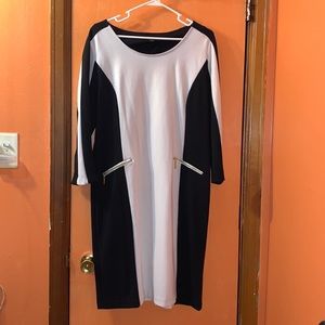 *3 for $25* Spense Black n White Dress w/ zipper no pockets women size 14